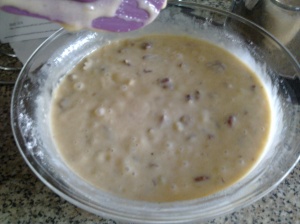 Banana pecan cake mix, pre-egg whites