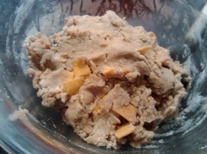 Mango and dark chocolate cookie dough